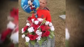 See Boy Bring Mickey Mouse Balloon To Twin's Grave On Their 10th Birthday See Boy Bring Mickey Mouse Balloon To Twin's Grave On Their 10th Birthday