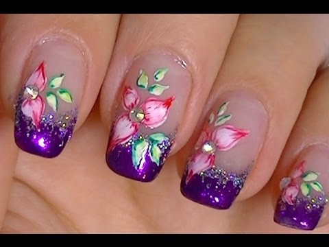 Simple flower made with acrylic paint and watercolors - YouTube