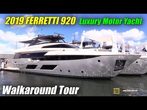 2019 Ferretti 920 Luxury Yacht - Deck and Interior Walkaround - 2018 Fort Lauderdale Boat Show