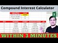 Compound Interest Formula Excel | Hindi | Compound Interest Calculator
