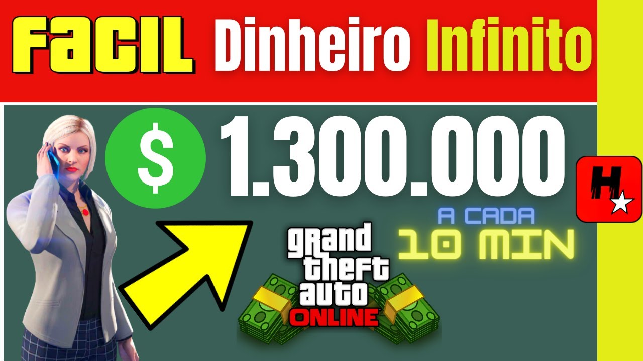 GTA V Online Como Ganhar Dinheiro Facil $1.300.000 Milhões (GTA 5 MONEY GLITCH PS4/PS5/XBOX/PC)
