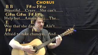 Beautiful Crazy (Luke Combs) Guitar Cover Lesson in B with Chords/Lyrics