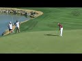Louis Oosthuizen pours in a 24-foot putt for birdie on No. 3 at Accenture