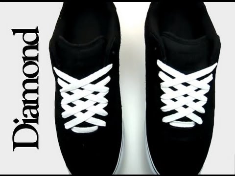 How to Diamond Lace shoes with Lace Anchors - YouTube
