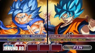 GOKU SSJ BLUE MANGA TEAM vs GOKU SSJ BLUE ANIME TEAM | DRAGON BALL Z BUDOKAI TENKAICHI 3