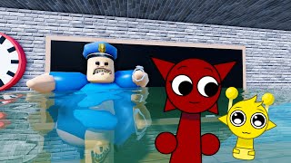 Sprunki Mroona & Baby Simon Played Run From Underwater Barrys Obby In Roblox Incredibox Sprunki