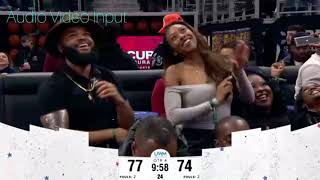 Girl breast pop out during dance cam at the  Detroit pistons game