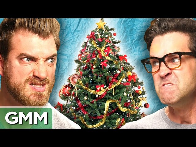 Rhett & Link Have A Funny Tree Decorating Face Off - Video