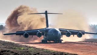 C 17 Dirt Airstrip Landing Takeoff Unloads Ah 64 C 17 Dirt Airstrip Landing Takeoff Unloads Ah 64