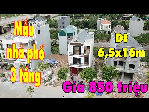 Mẫu nhà phố 3 tầng diện tích 6,5 x 16m giá 850 triệu
