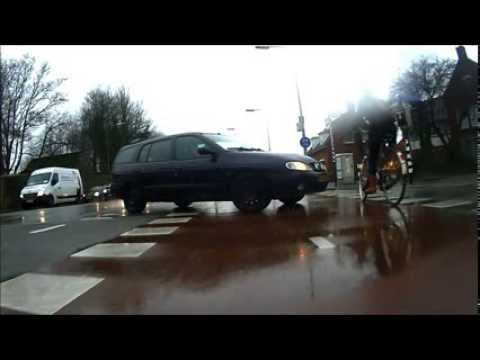I honked so he would not hit me. but then he hit another bicyclist. subscribe and like!!