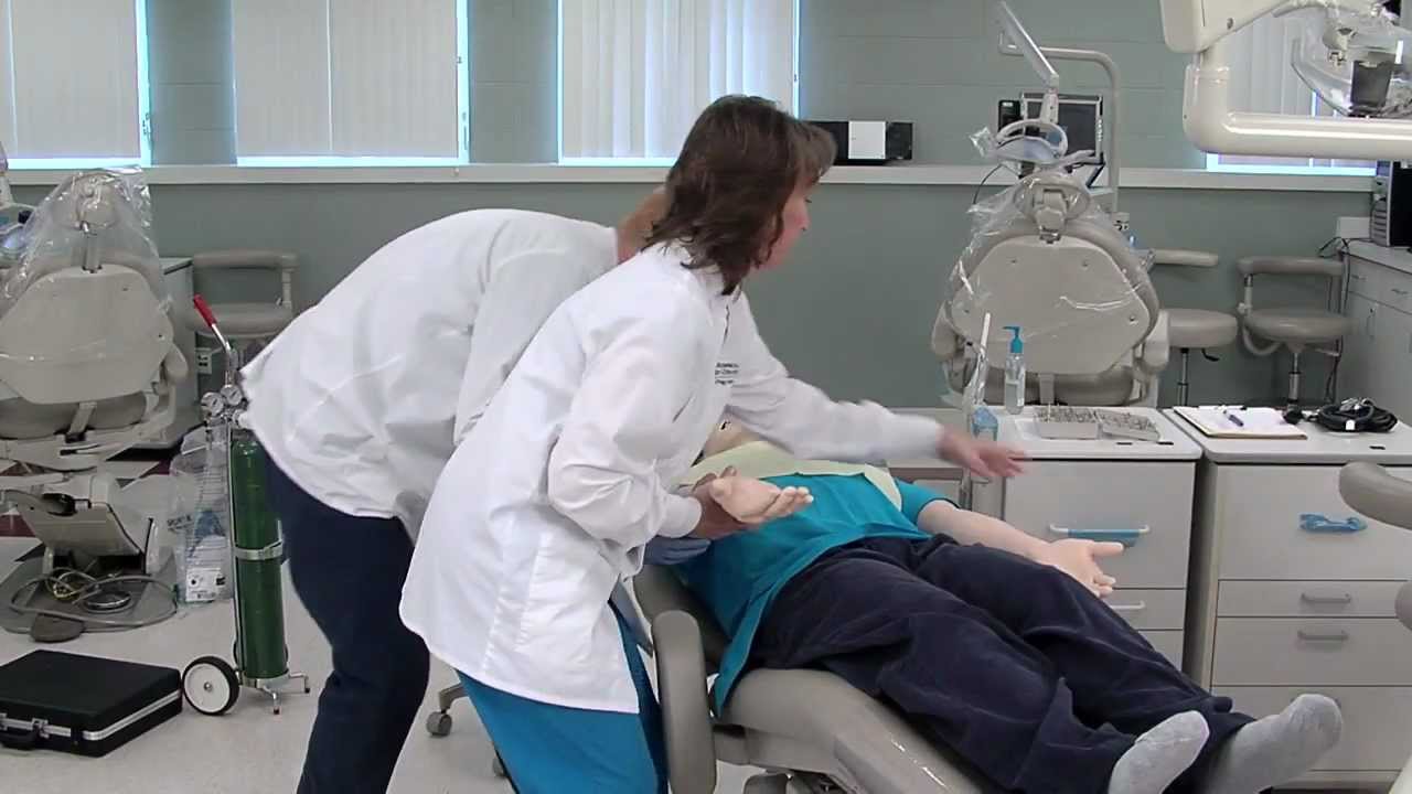 Dental hygienist gives handjob