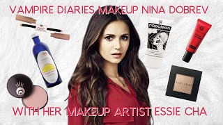 Vampire Diaries Makeup Nina Dobrev With Her Makeup Artist Essie Cha On Set Spa Skin And Beauty