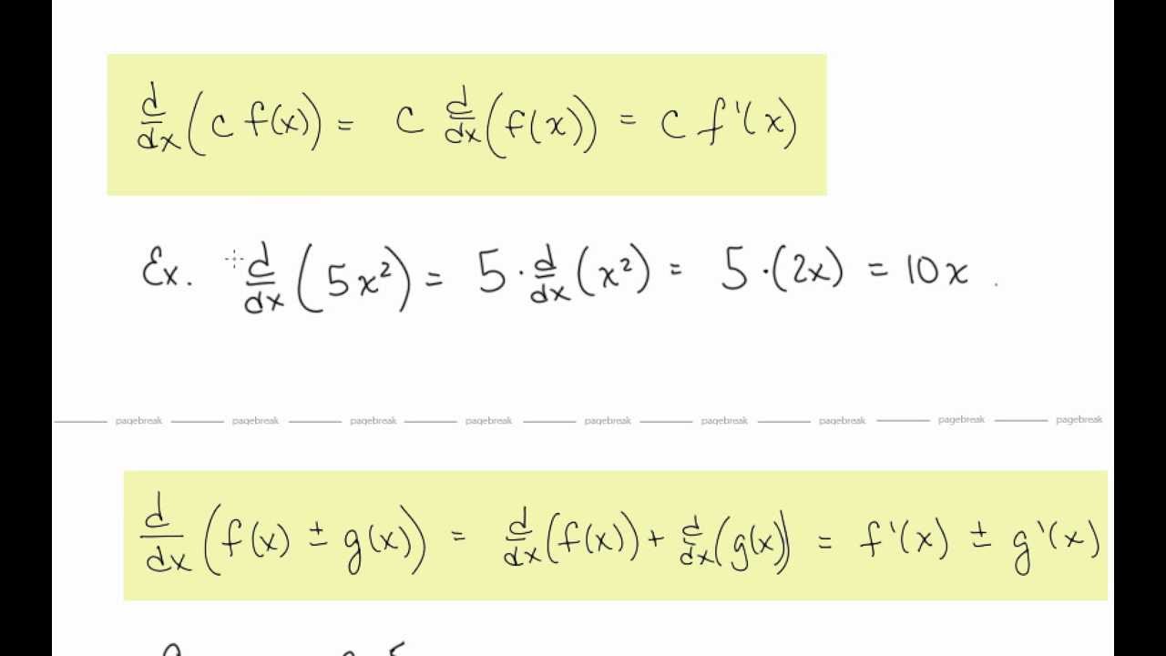 differentiation formulas pdf
