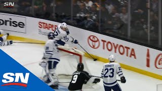 Maple Leafs' Igor Ozhiganov Makes Brutal Play In Own Zone Leads To Kings Goal