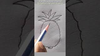 How To Draw Pineapple Fruits Easily