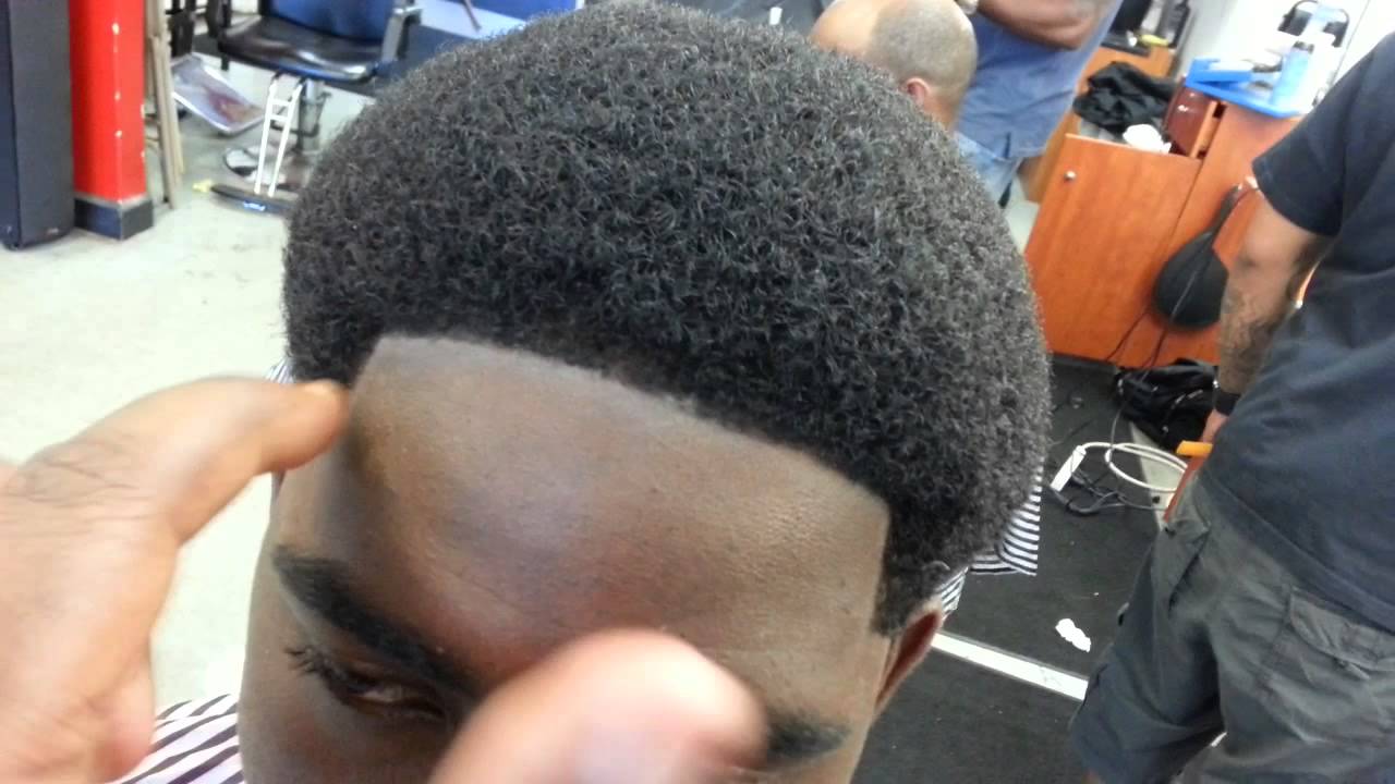 Afro with temp fade with chalkline by bigtex - YouTube