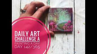 Daily Art Challenge A Painting A Day 142365 Painting Daily Fantasy Forest Toadstool Pink