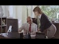 Young secretaries work alone in the office with her boss