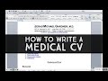 How to write a medical CV/resume (including professional social media activity)