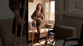Crutches Are My Favorite Tool For Mobility. Woman