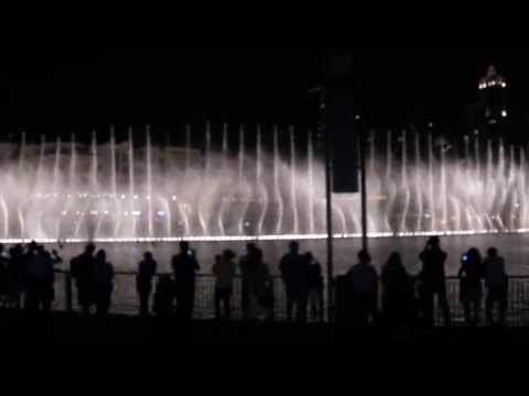 HD The Dubai Fountain Close Up - Time To Say Goodbye Burj Khalifa...