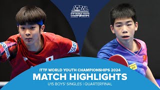 Ryuusei Kawakami Vs Tang Yiren U15 Bs-Qf Ittf World Youth Championships 2024