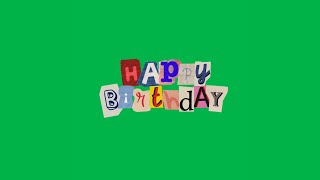 Happy Birthday Text Green Screen Animation | 4K | Global Kreators