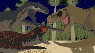 Tyrannosaurus Rexrexy Vs Carnotaurus And Allosaurus Dinosaur Battle Remake Ppaniman Animation