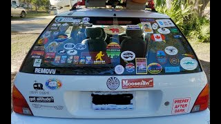 Full Time RV Living Our Tow Car Bumper Stickers 3 Years '17 '18 '19