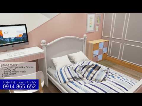 Thiết kế căn hộ 86,5m2 - 3 phòng ngủ Imperia Sky Garden - LH: 0914865652