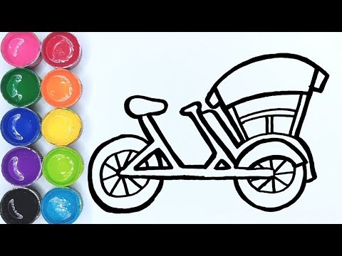 Cara Menggambar dan Mewarnai Mainan Becak