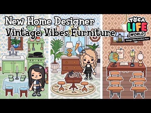 Toca Life World New Home Designer Vintage Vibes Furniture Pack | Toca Boca Update | NecoLawPie