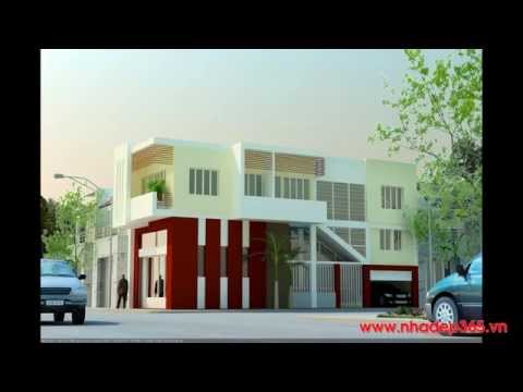 Thiết kế nhà phố 2 tầng 2 mặt tiền hiện đại