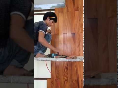 Hướng dẫn ốp vách gỗ gõ đỏ Lào