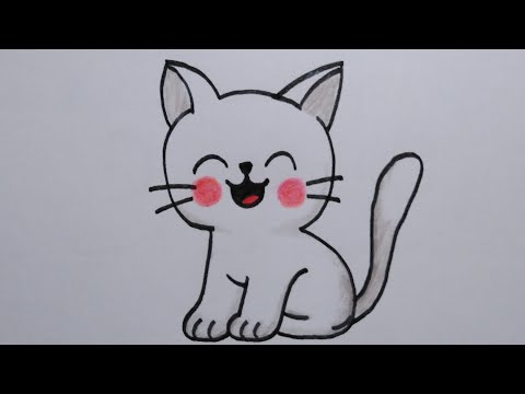 สอนวาดรูปแมวน่ารักเก๋ไก๋แบบง่าย| How to draw a cute cat easy|My Sky Channel.