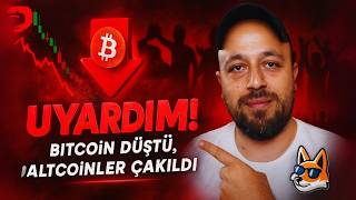 Uyardım Bitcoin Düştü, Altcoinler Çakıldı İşte Sebebi