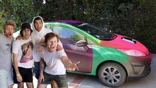 Spraypainting His Car Rainbow Spraypainting His Car Rainbow