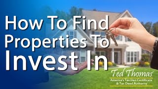 Tax Lien certificates and Tax Deed Investing - How To Find Properties To Invest In