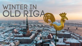 Winter In Old Riga Latvia Cinematic Drone Flight Dji Mini 2