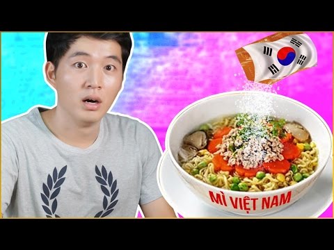 Ăn thử Mì Việt Nam với súp Hàn Quốc | Đổi gia vị Mì Việt Nam và Mì Hàn Quốc |