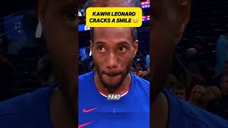 Kawhi Leonard Cracks A Smile During An Interview
