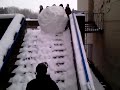 Snow cannonball almost kills a guy
