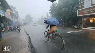 Walk In Heavy Rain In Kerala, India Rain Walk 4K Rain Video