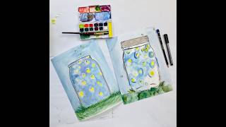 Watercolor fireflies in a jar! Made with McHarper Week 6, episode 1 - art tutorials crafts at home