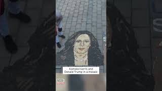 Harris And Trump Portraits Made Out Of Beans