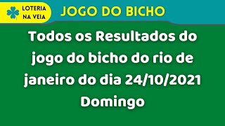 Todos Os Resultados Do Jogo Do Bicho Do Rio De Janeiro Do Dia 24 10 2021 Domingo