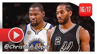Kawhi Leonard Vs Kevin Durant Superstars Duel Highlights 2016.10.25 Warriors Vs Spurs - Sick