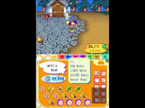 animal crossing wild world unlimited bells action replay