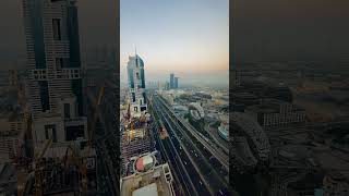 Dubai Sheikh Zayed Road Timelapse, Above On Tower